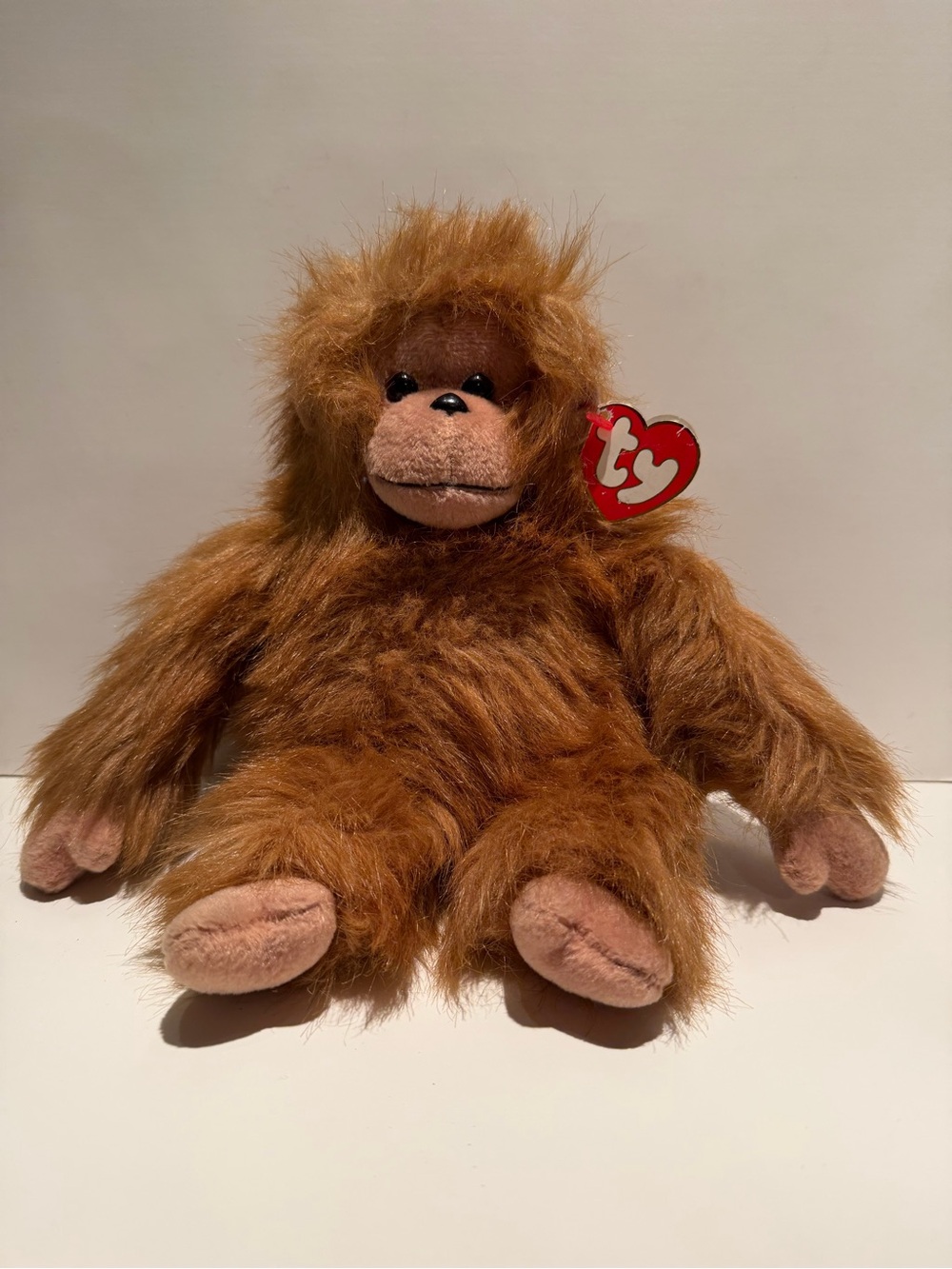 VINTAGE 1994 TANGO Ty Brown Plush Orangutan with Tag - Soft Furry Monkey